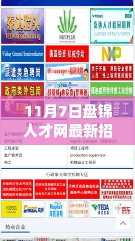 11月7日盘锦人才网最新招聘，职场起航，未来等你探索