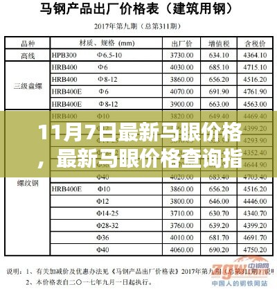 最新马眼价格查询指南，适合初学者与进阶用户的11月7日最新价格信息