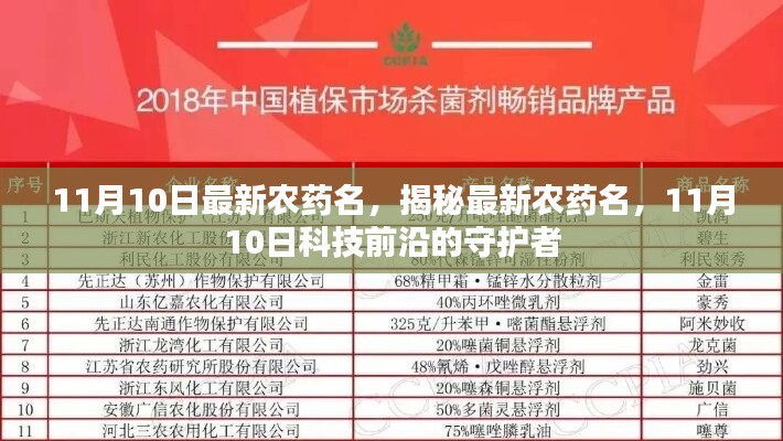 揭秘最新农药名，科技前沿的守护者（11月10日更新）