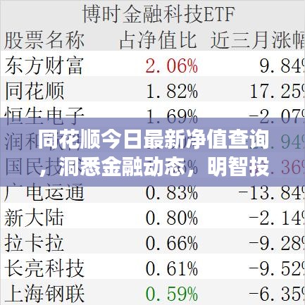 同花顺今日最新净值查询，洞悉金融动态，明智投资选择