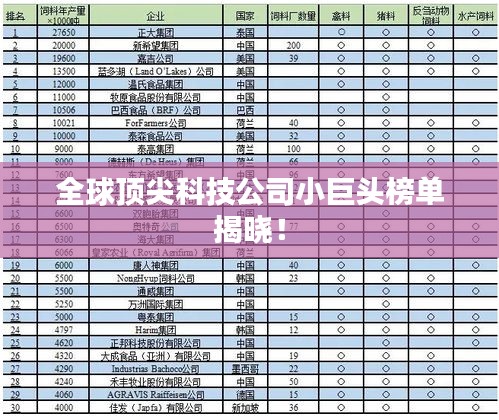 全球顶尖科技公司小巨头榜单揭晓！