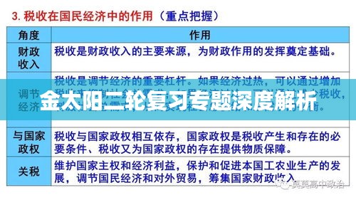 金太阳二轮复习专题深度解析